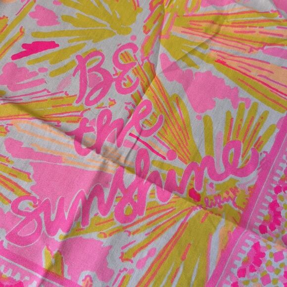 Lilly Pulitzer be the sunshine pink cotton scarf NWOT - Picture 2 of 6